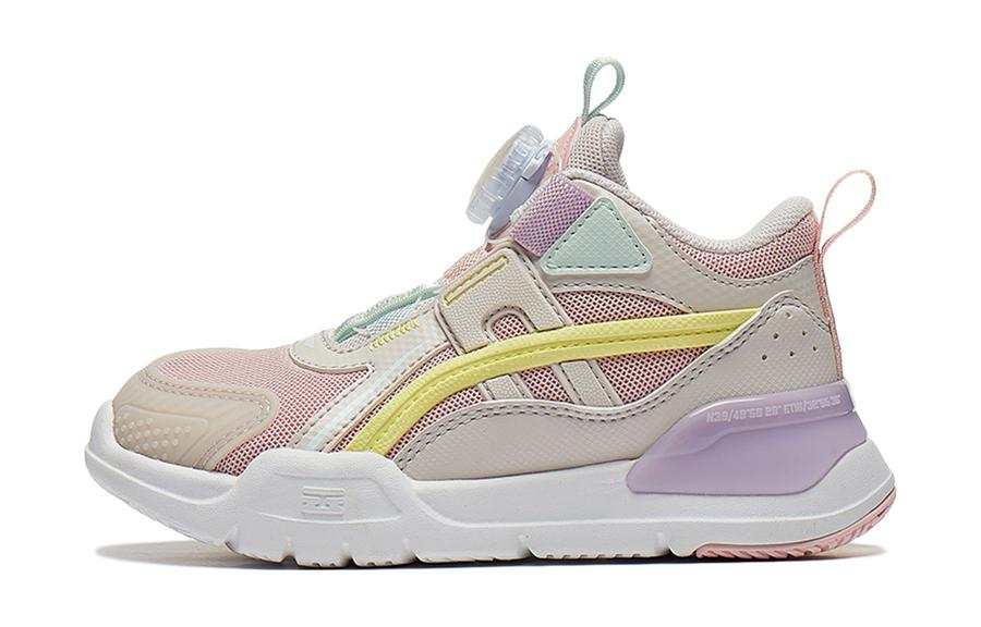 Li-Ning YOUNG Li Ning YOUNG Abrasion Resistant Mid top Kids' Running Shoes Pink White Kids'