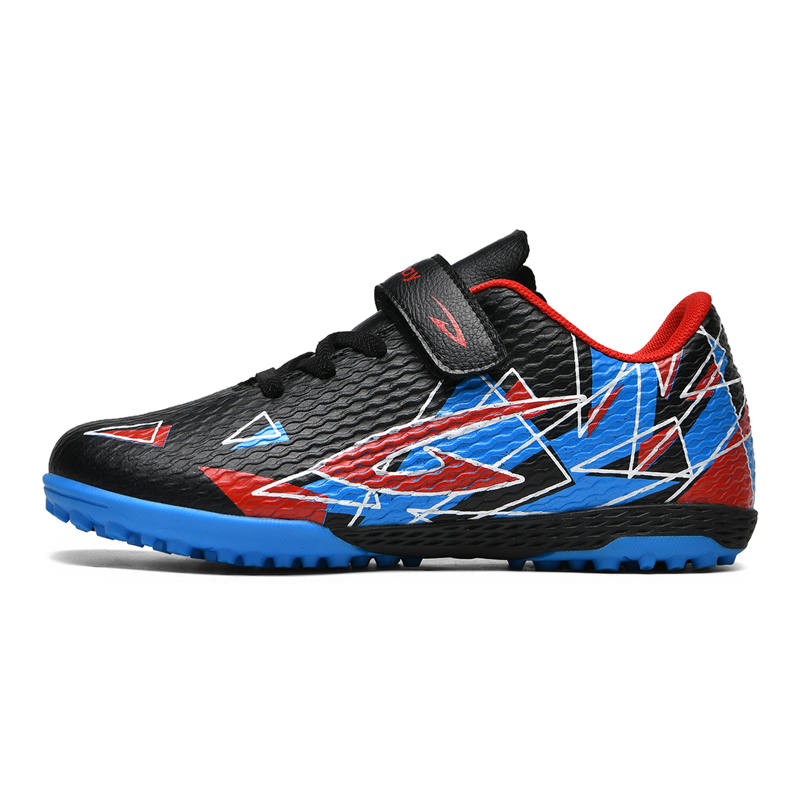 DEERWAY Lightweight Cushioning Slip Resistant Low top Kids' Soccer Shoes Black Blue Red Kids'