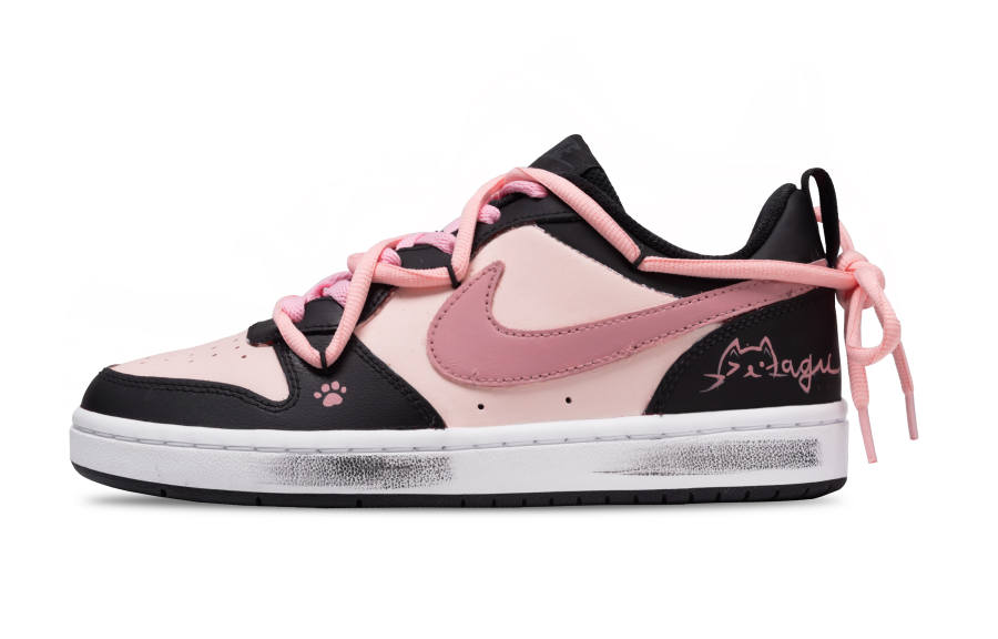 Nike Nike Court Borough Low top Kids' Skateboarding Shoes Black Pink Teenagers