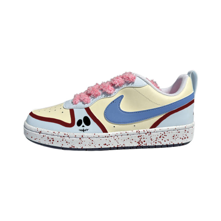 Nike Nike Court Borough Ghost Synthetic Leather Low top Kids' Skateboarding Shoes Red White