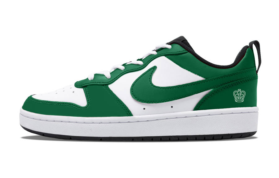 Nike Nike Court Borough Low2 Green Crown Leather Abrasion Resistant Abrasion Resistant Low top Kids' Skateboarding Shoes