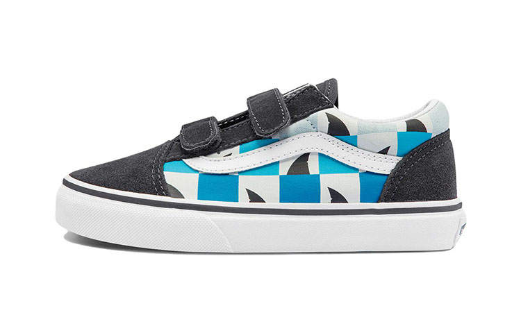 Vans Old Skool Low top Kids' Skateboarding Shoes Black Blue White Children Aged 3 7 Years Old