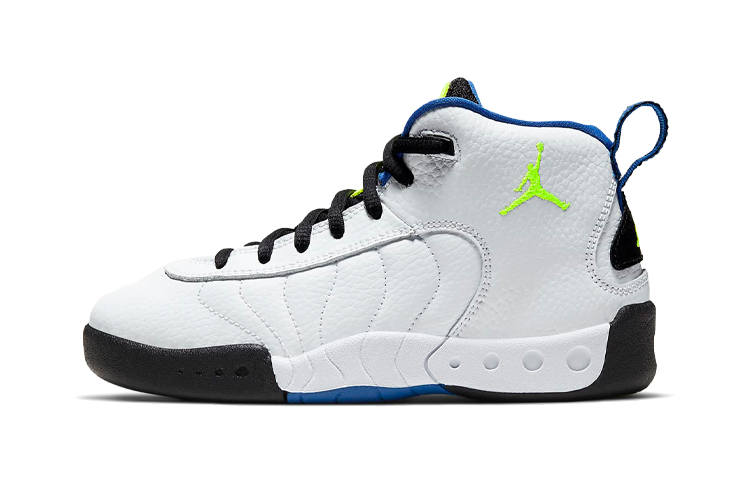 Jordan Jordan Jumpman Pro Mid top Basketball Shoes Black White Green Children Aged 3 7 Years Old