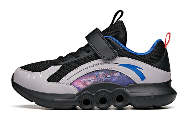 Antakids Slip Resistant Cushioning Abrasion Resistant Breathable Rebound Low top Running Shoes Black Gray Teenagers