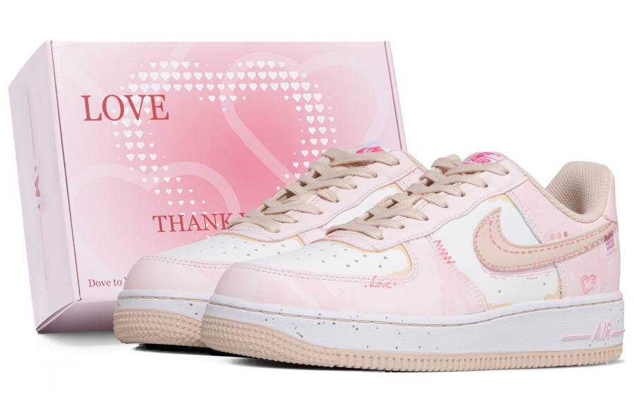 Nike Nike Air Force 1 Abrasion Resistant Abrasion Resistant Low top Kids' Skateboarding Shoes White Pink Teenagers