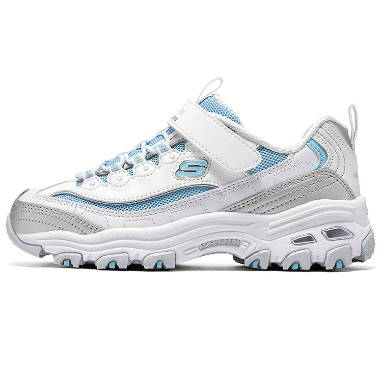 Skechers Kids Slip Resistant, Abrasion Resistant, Breathable Low top Kids Lifestyle Shoes Silver White Kids'