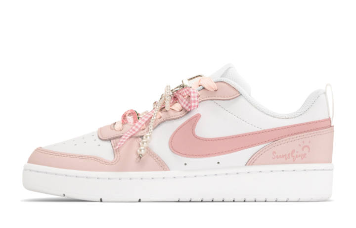 Nike Nike Court Borough Low 2 Leather Slip Resistant Cushioning Height Increasing Low top Kids' Skateboarding Shoes