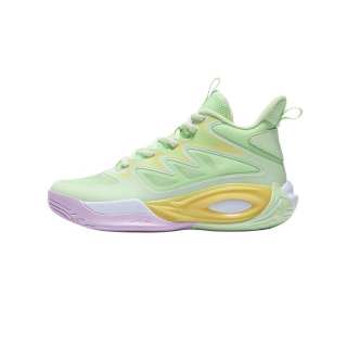 361°KIDS Fabric Mid top Children's Basketball Shoes Water Lime Green/Fresh Yellow/Fragrant Grass Purple