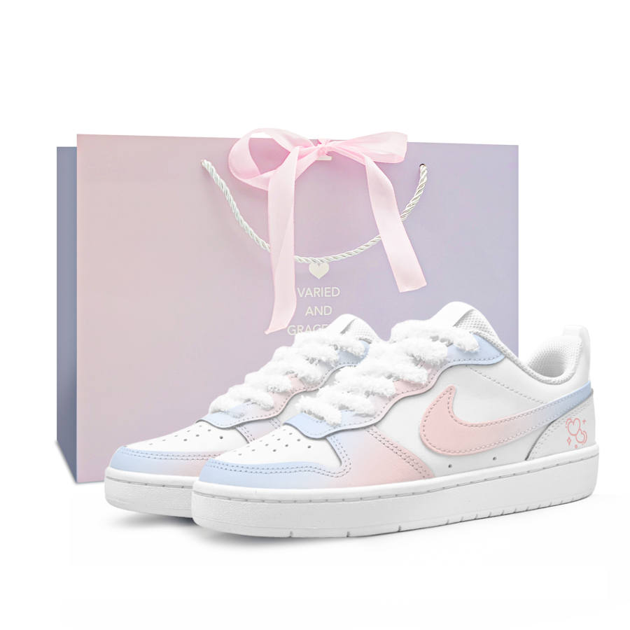 Nike Nike Court Borough Sunset By The Sea Synthetic Leather Slip Resistant Cushioning Abrasion Resistant Low top