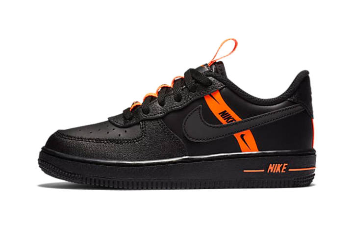 Nike Nike Air Force 1 LV8 KSA Low top Skateboard Shoes Black Orange Children Aged 3 7 Years Old