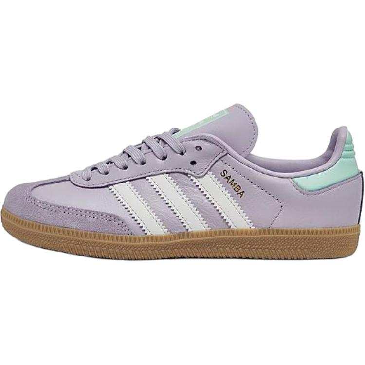 Adidas Originals SAMBA OG Comfortable Abrasion Resistant Low top Kids' Skateboarding Shoes Purple
