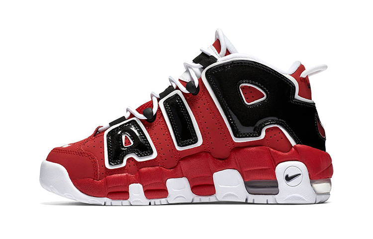 Nike Nike Air More Uptempo Mid top Children's Basketball Shoes Red Black Children Aged 3 7 Years Old