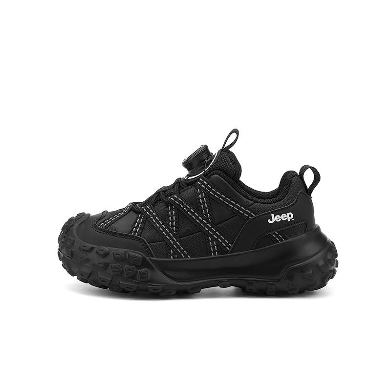 Jeep Synthetic Leather, Textile Low top Kids Lifestyle Shoes Black Children Aged 3 7 Years Old