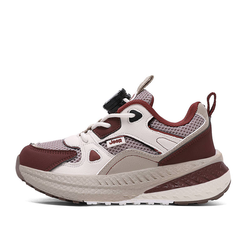 Jeep Lightweight Cushioning Slip Resistant Lightweight Cushioning Slip Resistant Low top Running Shoes Beige Red Kids'