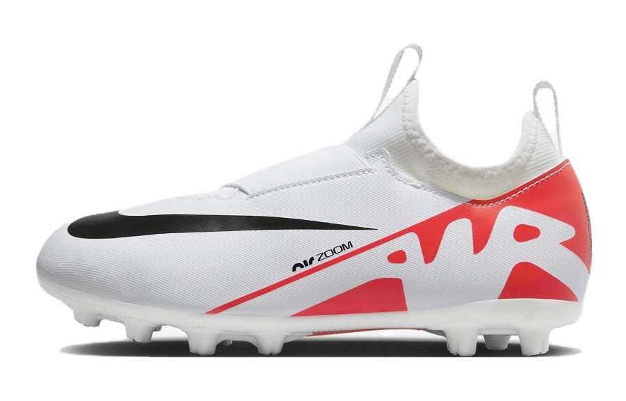 Nike Nike Zoom Vapor 15 Abrasion Resistant Low top Soccer Shoes White Red Kids'