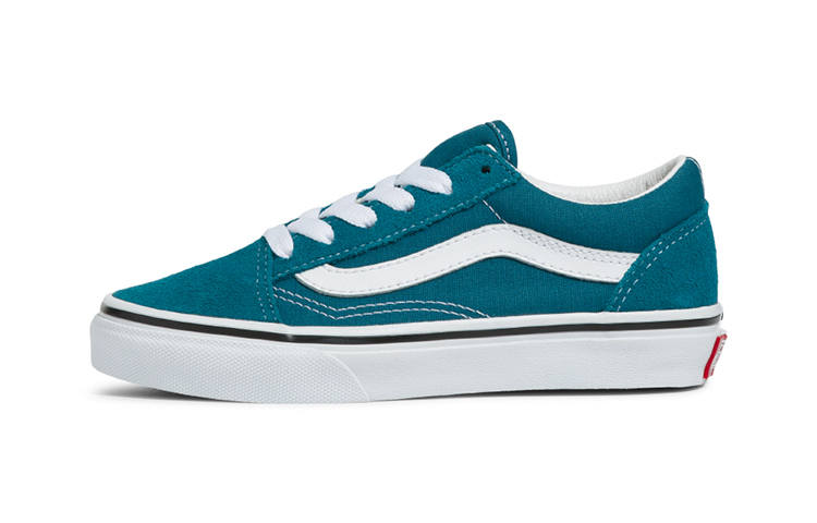 Vans Old Skool Low top Kids' Skateboarding Shoes White Blue Children Aged 3 7 Years Old