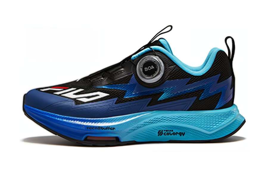 FILA KIDS Speed 3 Mesh Slip Resistant Abrasion Resistant Low top Kids' Running Shoes Black Blue