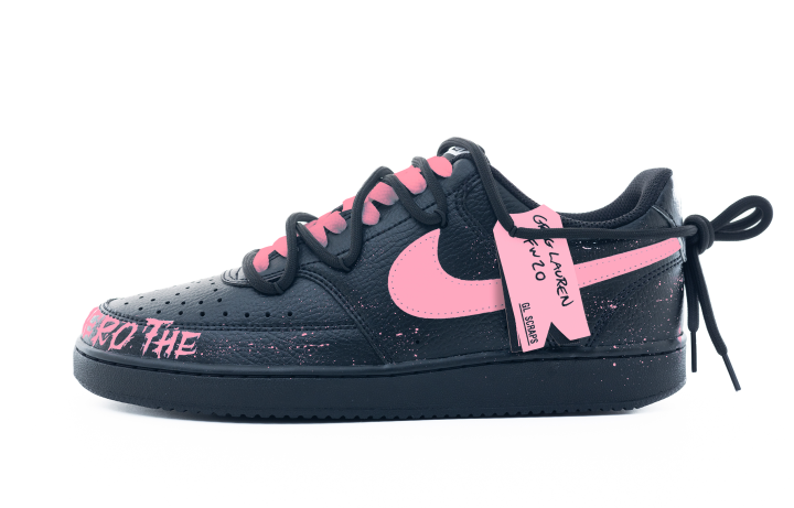 Nike Nike Court Vision 1 Spade A Abrasion Resistant Low top Skateboard Shoes Men's Black White