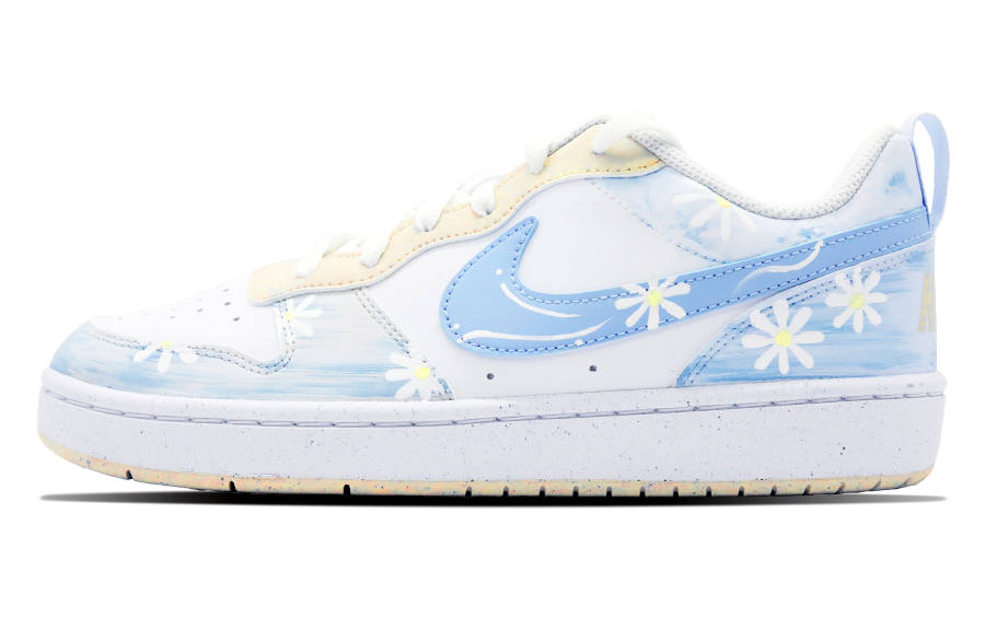 Nike Nike Court Borough Slip Resistant Abrasion Resistant Low top Kids' Skateboarding Shoes Light Blue Teenagers