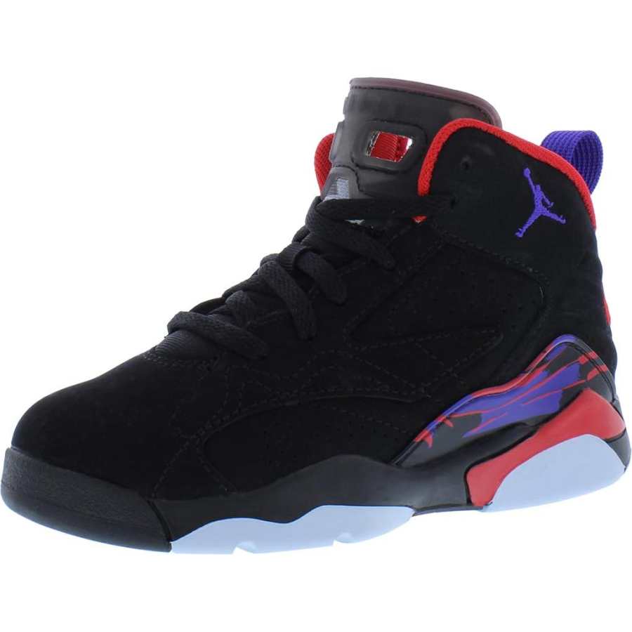 Jordan Jordan MVP Slip Resistant Abrasion Resistant Mid top Children's Basketball Shoes Black Children Aged 3 7 Years Old