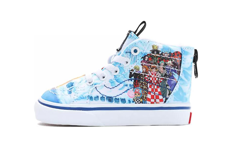 Vans One Piece x Vans SK8 High top Toddler Shoes Blue Red Infant And Toddler