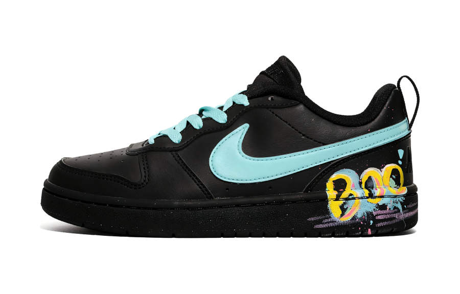 Nike Nike Court Borough Leather Slip Resistant Low top Kids' Skateboarding Shoes Black Teenagers