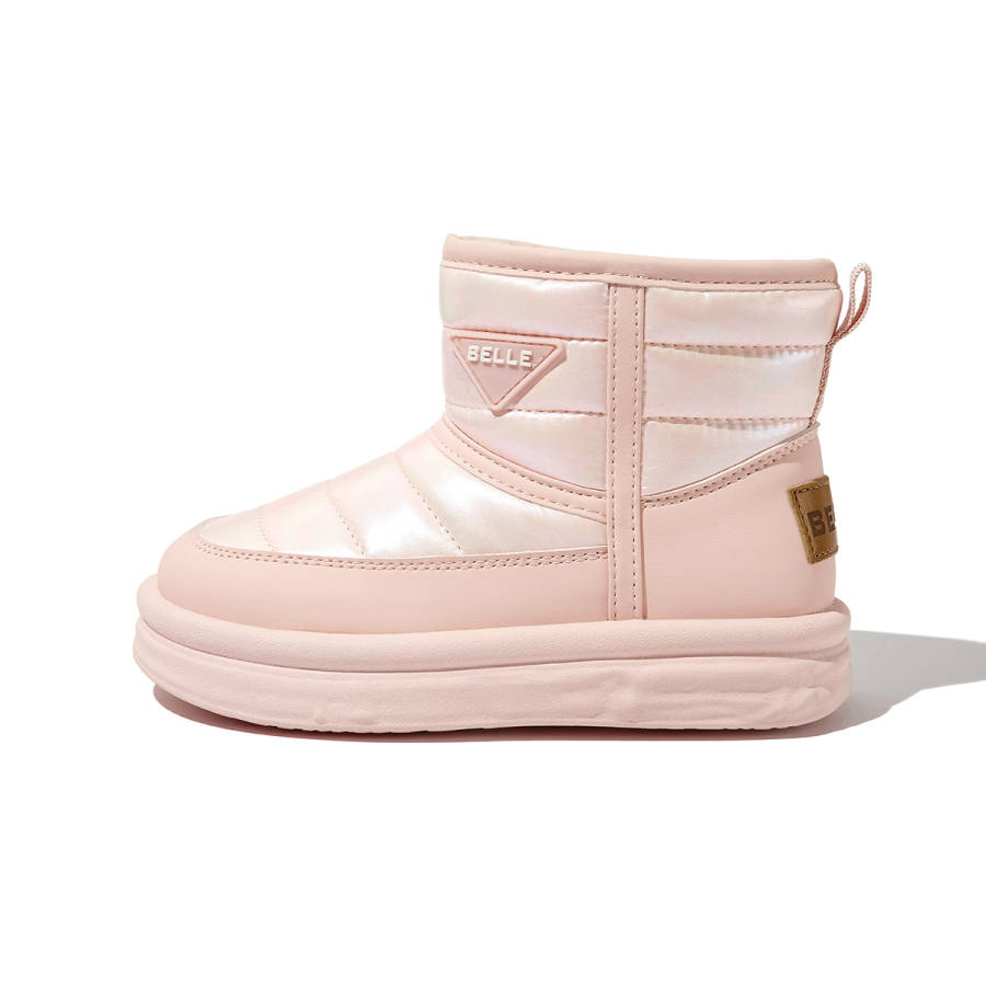 BELLE Synthetic Leather, Textile Fleece Lined Zippers Abrasion Resistant Abrasion Resistant High top Kids' Boots Pink