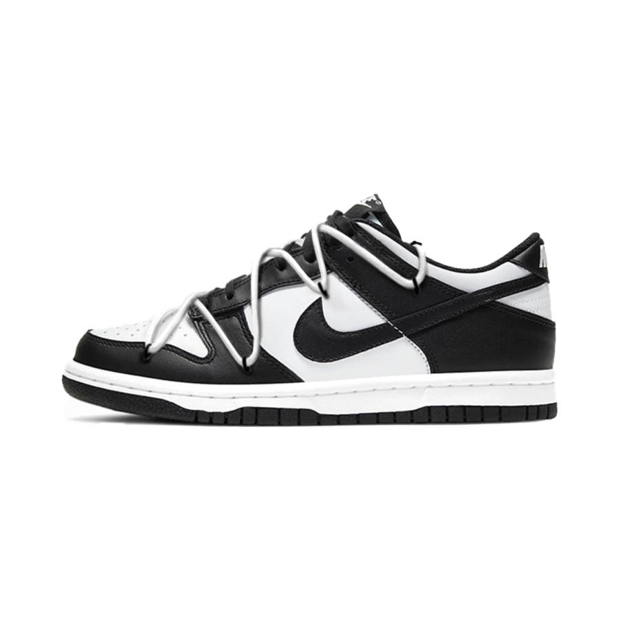 Nike Nike Dunk Black Leather Slip Resistant Lightweight Cushioning Low top Kids' Skateboarding Shoes Black Teenagers
