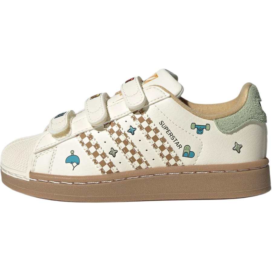 Adidas Originals Superstar 2 Low top Kids' Skateboarding Shoes White Brown Kids'
