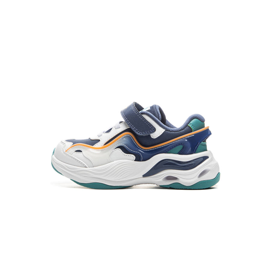 Li-Ning YOUNG Li Ning YOUNG Sports Life Collection Synthetic Leather Abrasion Resistant Low top Kids Lifestyle Shoes White Blue Kids'