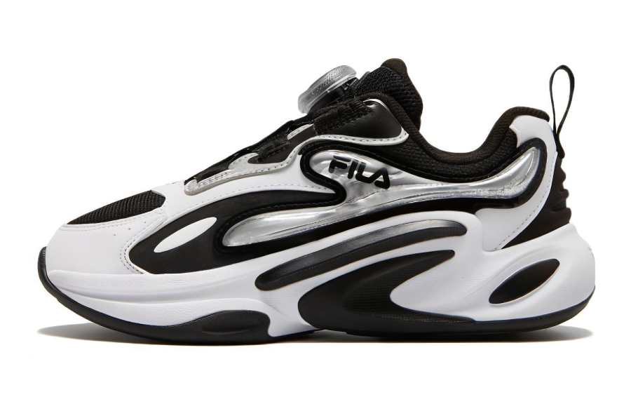 FILA KIDS Sports Slip Resistant Abrasion Resistant Low top Kids' Running Shoes Black White