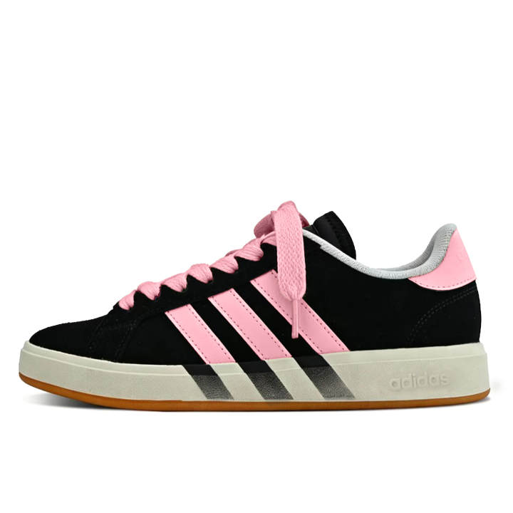 Adidas Adidas Grand Court Base 00s Urban Chic Style Pink Mango Synthetic Leather, Split Cow Leather Abrasion Resistant
