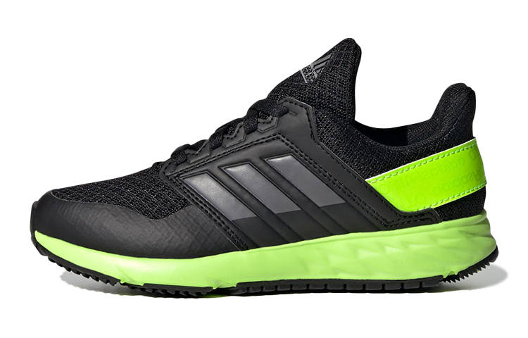 Adidas Adidas Fortafaito Running Slip Resistant, Abrasion Resistant, Breathable Low top Kids' Running Shoes Black Green Kids'