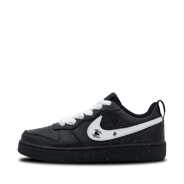 Nike Nike Court Borough Dark Night Spider Shadow Leather Slip Resistant Abrasion Resistant Low top Kids' Skateboarding Shoes