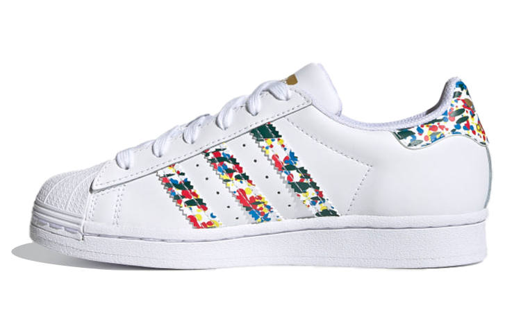 Adidas Originals Superstar Collection J Print Low top Kids' Skateboarding Shoes White Teenagers