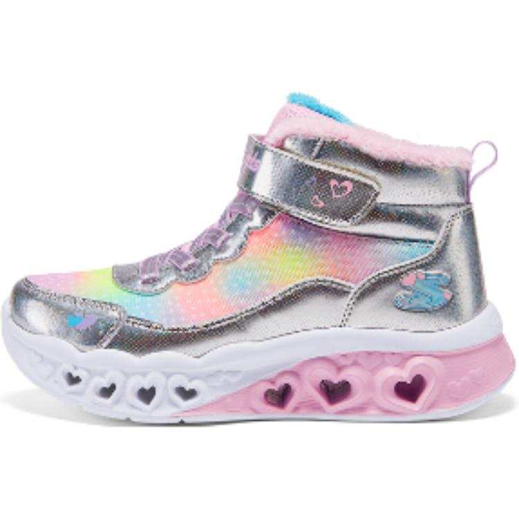 Skechers Kids Leather Slip Resistant Cushioning High top Kids' Boots Kids' Silver