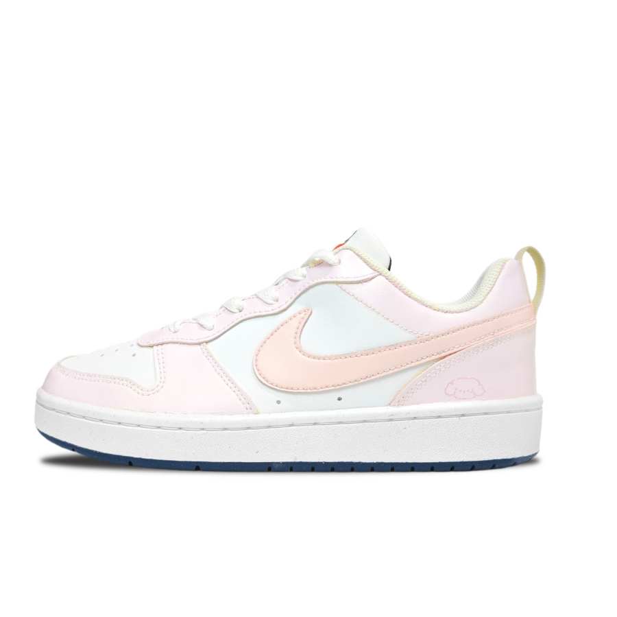 Nike Nike Court Borough Vanilla Boba Synthetic Leather Abrasion Resistant Low top Kids' Skateboarding Shoes Pink Teenagers