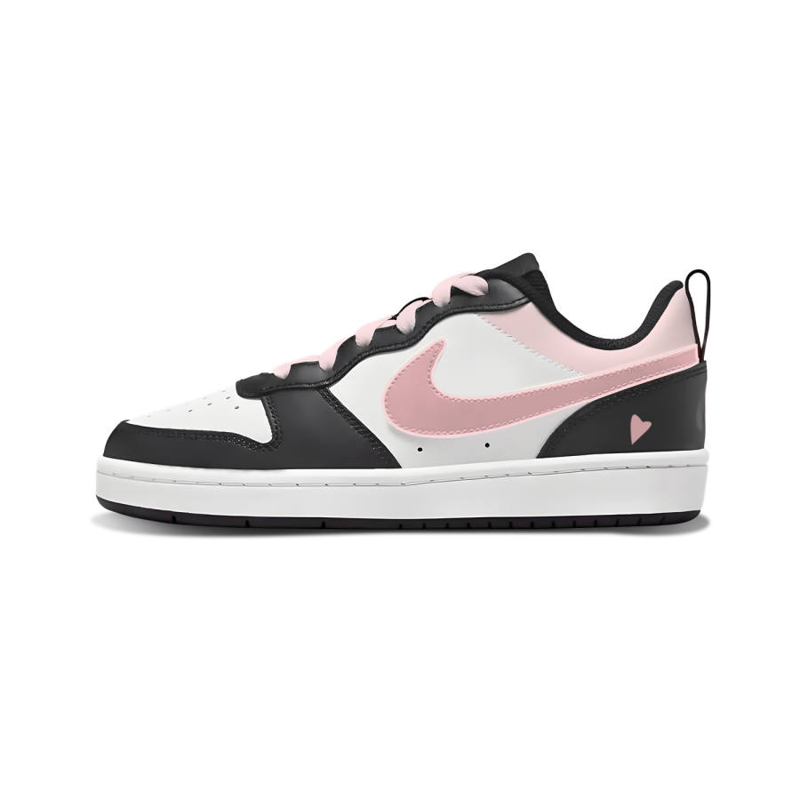 Nike Nike Court Borough Synthetic Leather Heart Abrasion Resistant Abrasion Resistant Low top Skateboard Shoes Black Pink