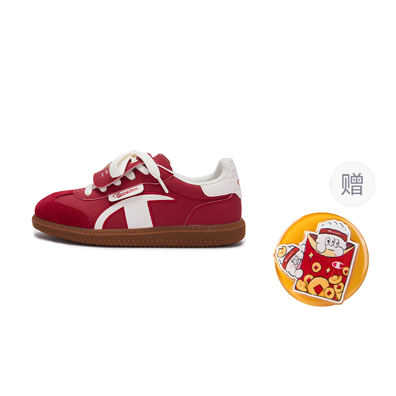 Champion Kids Synthetic Leather Slip Resistant Abrasion Resistant Low top Kids' Skateboarding Shoes Red