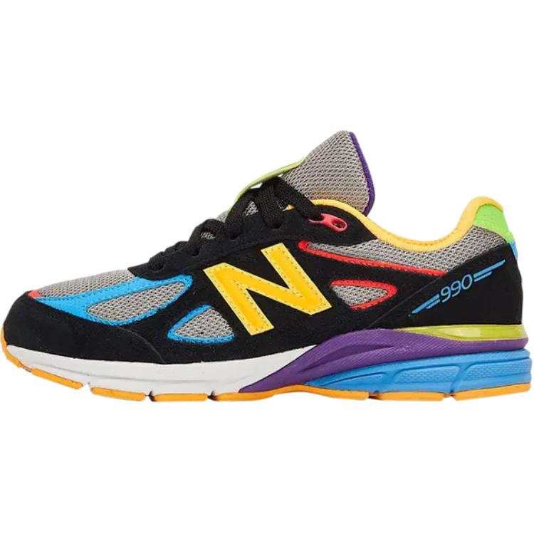 New Balance DTLR x New Balance NB 990 V4 Abrasion Resistant Low top Kids' Running Shoes Black Children Aged 3 7 Years Old