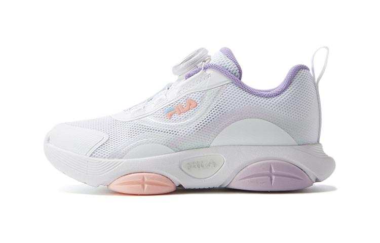 FILA KIDS Comfortable Cushioning Breathable Cushioning Breathable Low top Kids' Running Shoes White Purple