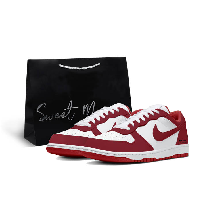Nike Nike Big Zhuji Synthetic Leather Abrasion Resistant Low top Skateboard Shoes Men's Red White