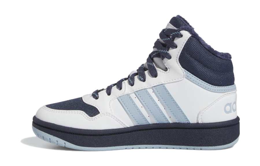 Adidas Adidas Hoops 3.0 Mid Cushioning, Wear Resistant High top Skateboard Shoes White Blue Teal Kids'