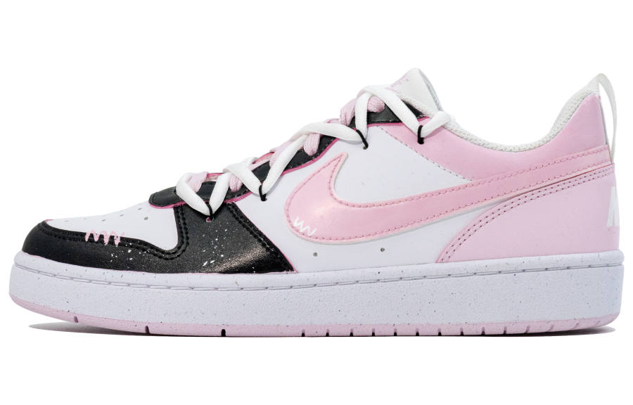 Nike Nike Court Borough Peach Dash Synthetic Leather Slip Resistant Cushioning Low top Kids' Skateboarding Shoes Pink
