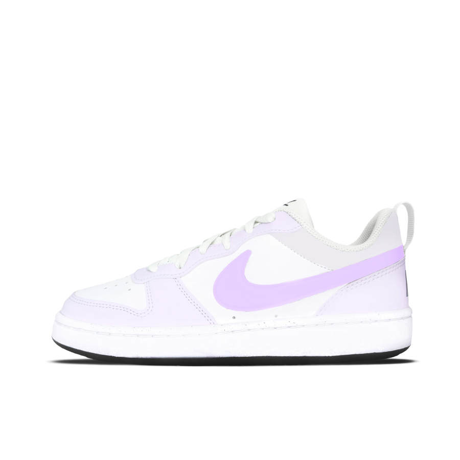Nike Nike Court Borough Violet Synthetic Leather Cushioning, Wear Resistant Low top Kids' Skateboarding Shoes Purple White