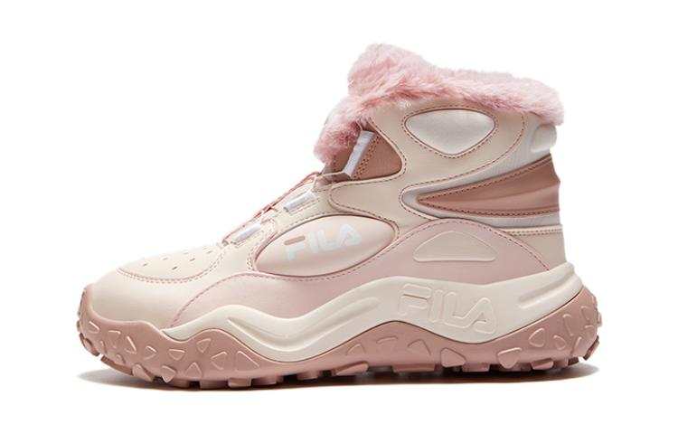 FILA KIDS Elastic Band Slip Resistant Anti Kick High top Kids' Running Shoes Pink Kids'