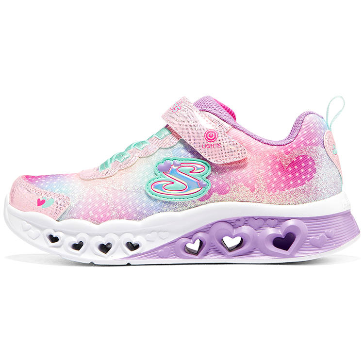 Skechers Flutter Heart Lights Cushioning Abrasion Resistant Low top Casual Shoes Pink/Multicolor Kids'