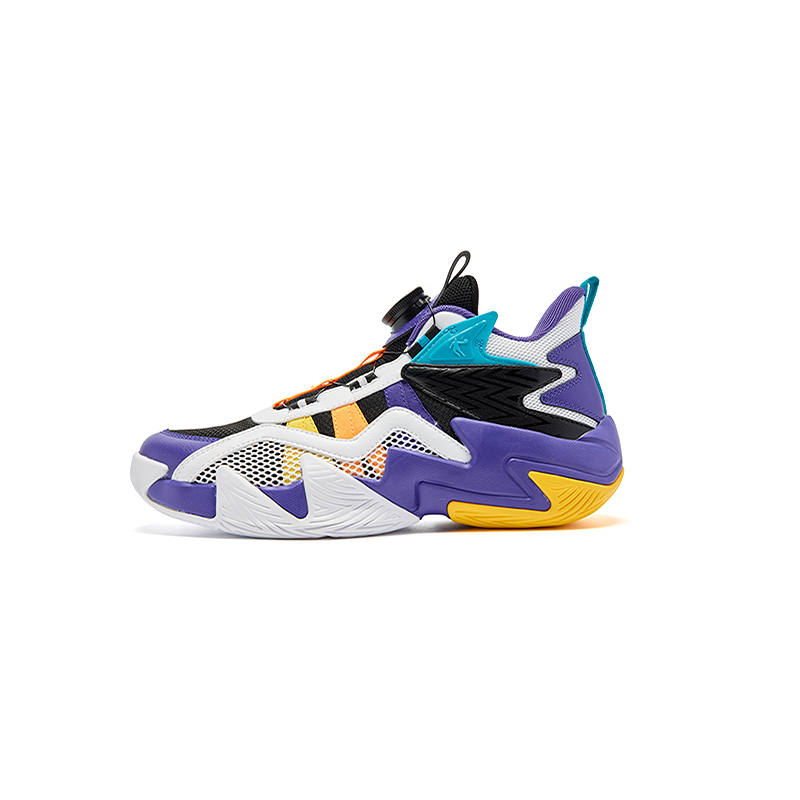 QIAODAN Lingren Synthetic Leather, Textile Cushioning Rebound Cushioning Rebound Low top Children's Basketball Shoes