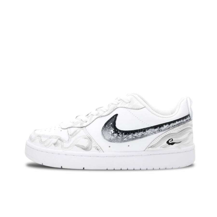 Nike Nike Court Borough Silver Hook Cloud Shadow Leather Slip Resistant Cushioning Abrasion Resistant
