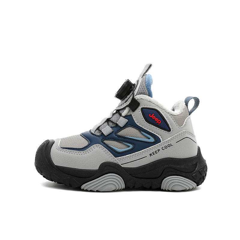 Jeep Synthetic Leather Fashion Basketball Shoes Fleece Lined Thin Cotton Shoes Anti Kick Waterproof Thermal High top